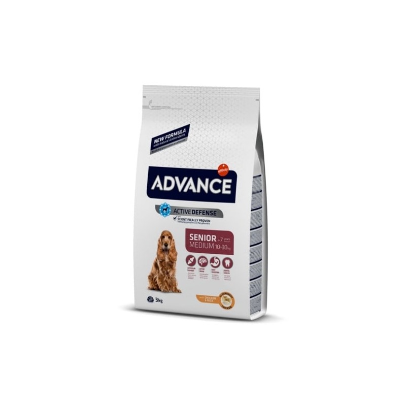 ADVANCE CANINE SENIOR MEDIUM POLLO ARROZ 3KG