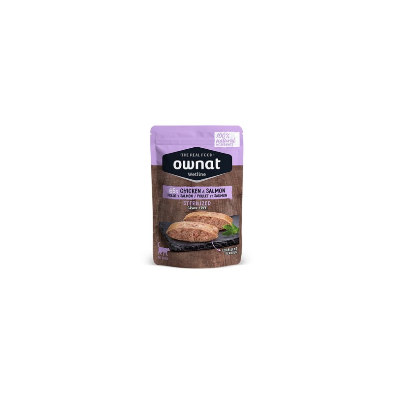 Ownat Wetline Steriliced Pollo y Salmón (CAT) 85g